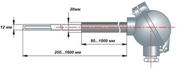 ДТПS145 - высокотемпературная термопара (до 1300 градусов) с защитным чехлом из корунда (CER795)